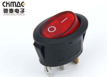 Minature Oval 3 Pin Rocker Switch , On Off On Rocker Switch One Position