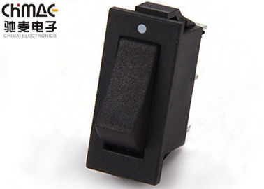 KCD3 Black Electrical Rocker Switches 6A 125VAC ON - ON Brass Paddle